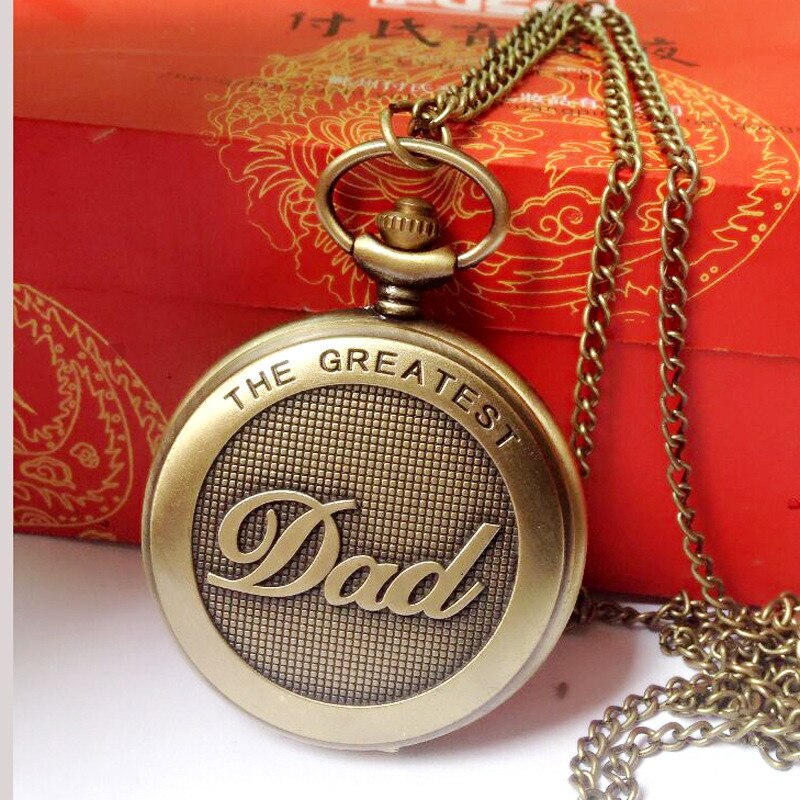 The Greatest DAD Pocket Watch Quartz Keychain freeshipping TheQuirkyQuest