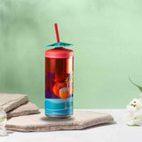 Cool Summer Vibes Sipper with Straw (Umbrella Design) TheQuirkyQuest