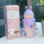 Cute Bunny Insulated Stainless Steel Bottle 500ml TheQuirkyQuest