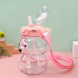 Teddy Bear Water Bottle With Straw (1000 ml) TheQuirkyQuest