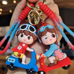 Cute Couple on Bike Keychain (Set of 2) TheQuirkyQuest