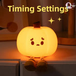 Cute Pumpkin Touch Silicone Lamp (USB rechargeable) TheQuirkyQuest