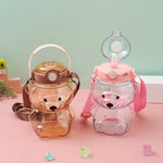 Teddy Bear Water Bottle With Straw (1000 ml) TheQuirkyQuest