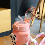 Cute Panda Bottle with Straw TheQuirkyQuest