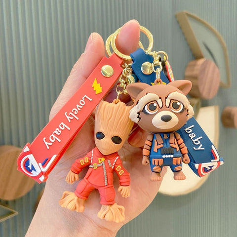 Avengers Keychains - Groot and Rocket Keychains TheQuirkyQuest