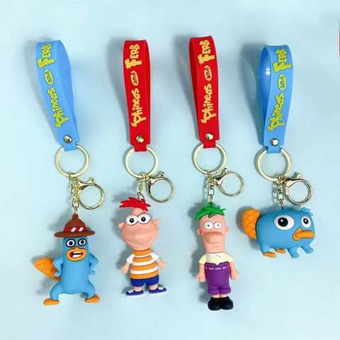 Phineas & Ferb 3D Keychains with Strap (Set of 4) TheQuirkyQuest