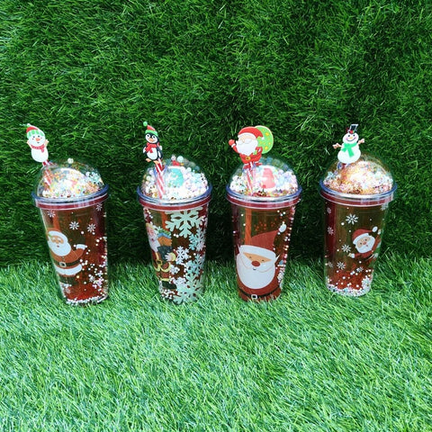 Christmas Santa Sipper Bottle with Straw TheQuirkyQuest