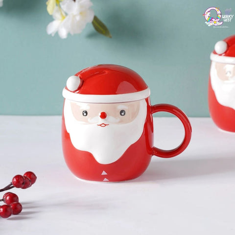 Christmas Mug With Santa Face Lid TheQuirkyQuest