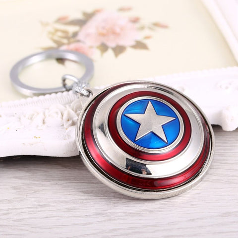 Captain America Rotating Shield Keychain TheQuirkyQuest