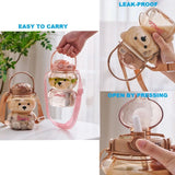 Teddy Bear Water Bottle With Straw (1000 ml) TheQuirkyQuest