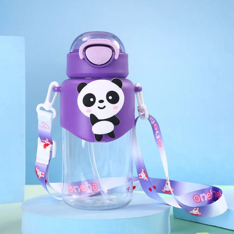 Cute Panda Bottle with Straw TheQuirkyQuest