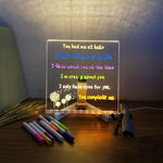 Personalised DIY Acrylic Glowing Message Board Lamp (12 Colours) 15 cms TheQuirkyQuest