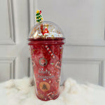 Christmas Frosty Sipper Bottle with Straw TheQuirkyQuest