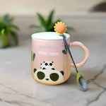 Cute Panda Mug With Lid And Spoon TheQuirkyQuest