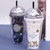 Astronaut Space Themed Water Sipper with Straw TheQuirkyQuest