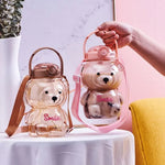 Teddy Bear Water Bottle With Straw (1000 ml) TheQuirkyQuest