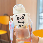 Cute Panda Bottle with Straw TheQuirkyQuest