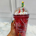 Christmas Frosty Sipper Bottle with Straw TheQuirkyQuest