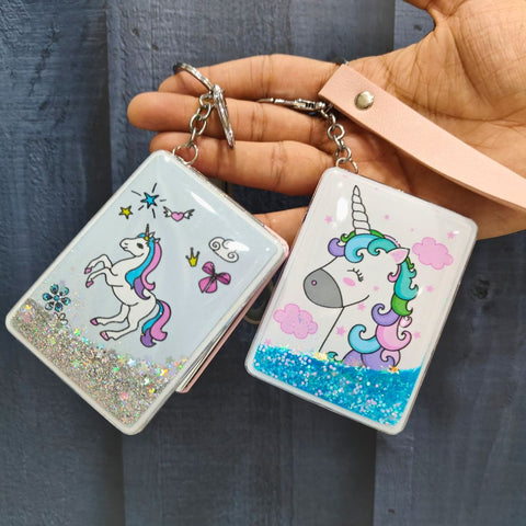 Cute Unicorn Glitter Mirrors + Keychain TheQuirkyQuest