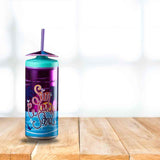 Cool Summer Vibes Sipper with Straw (Umbrella Design) TheQuirkyQuest