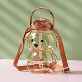 Teddy Bear Water Bottle With Straw (1000 ml) TheQuirkyQuest