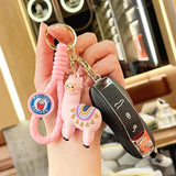 Cute Alpaca Llama Keychains with Strap TheQuirkyQuest