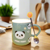 Cute Panda Mug With Lid And Spoon TheQuirkyQuest