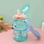 Teddy Bear Water Bottle With Straw (1000 ml) TheQuirkyQuest