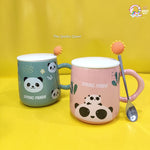 Cute Panda Mug With Lid And Spoon TheQuirkyQuest