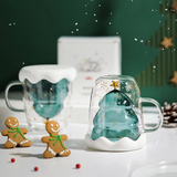 Christmas Double Walled Mug With Snowflake Lid TheQuirkyQuest