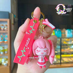 Cute Girl Keychain with Bagcharm and Strap - The Quirky Quest TheQuirkyQuest