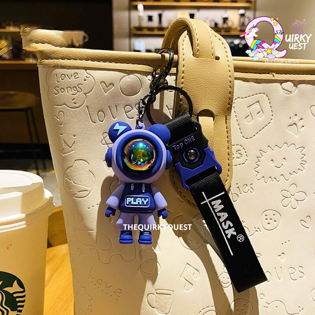 astronaut bag charm keychain