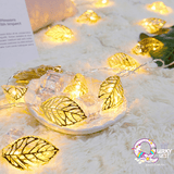 Golden Metal Leaf String Led Decorative Lights (Diwali Special) TheQuirkyQuest