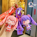 Cute Girl Keychain with Bagcharm and Strap - The Quirky Quest TheQuirkyQuest