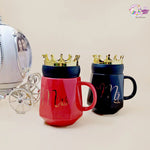 Mr & Mrs Mugs with Golden Crown - Set of 2 TheQuirkyQuest