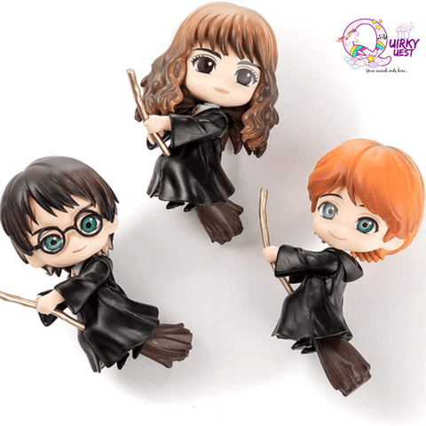 Harry Potter With Broom Figures (Set Of 3) - The Quirky Quest TheQuirkyQuest