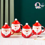 Santa Christmas Mug With Lid and Spoon TheQuirkyQuest