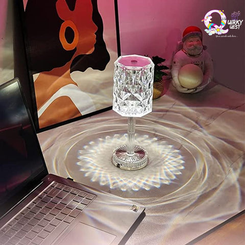 Rose Crystal Touch Lamp - 16 Colours Lamp with Remote TheQuirkyQuest