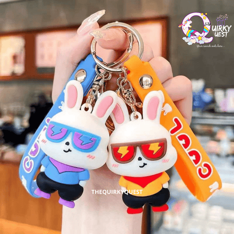 Swag Bunny Keychain With Bagcharm And Strap TheQuirkyQuest