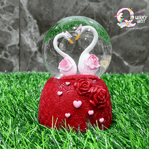Romantic Flamingo | Musical Snow Dome with Lights - Valentine's Special TheQuirkyQuest