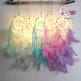 LED Dreamcatcher with Beads and Feathers TheQuirkyQuest