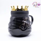 King and Queen Printed Coffee Mug with Golden Crown TheQuirkyQuest