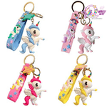 Unicorn Keychain Poof Tail Plush Pendant TheQuirkyQuest