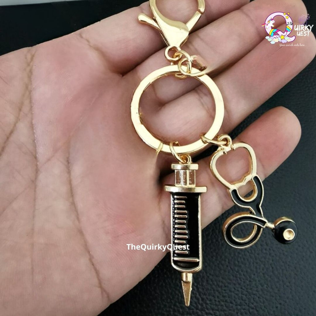 Fashionable And Exaggerated Unique Keychain For Men, Double Snake Cane  Mask, Nurse Hat, Stethoscope Syringe, Ambulance Medical Staff Keychain For  Men, Perfect Gift For Men - Temu