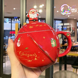 3D Christmas Mug With Lid and Santa Spoon TheQuirkyQuest