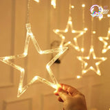 Star Curtain Lights | Warm White LED  (12 Stars) TheQuirkyQuest