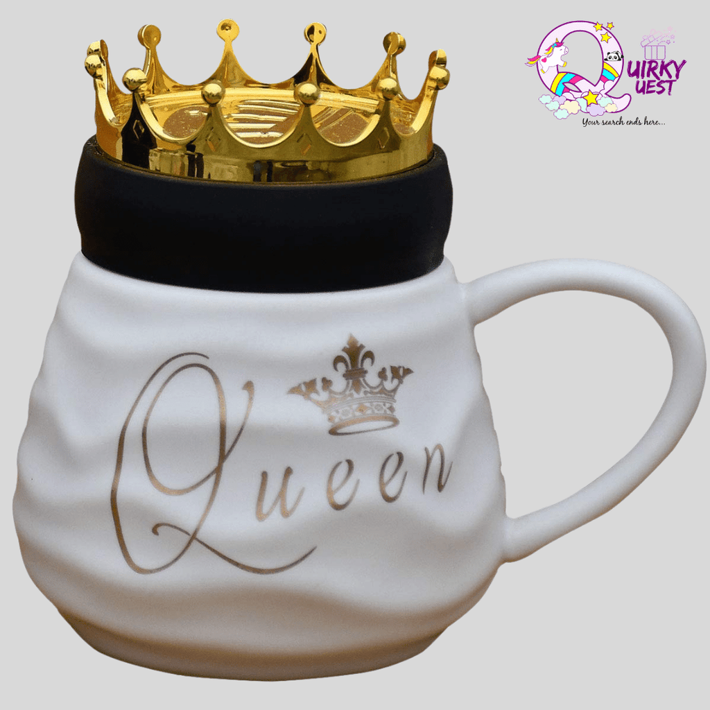  Hiceeden Set of 2 Crown Coffee Mugs with Lids and