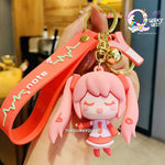 Cute Girl Keychain with Bagcharm and Strap - The Quirky Quest TheQuirkyQuest