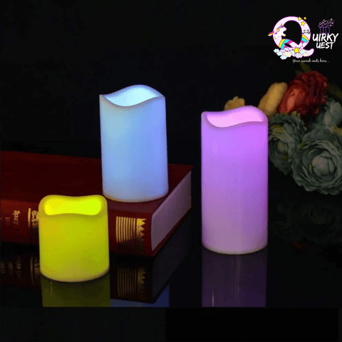 Colour Changing Flameless Candles (Pack of 3) (Remote Controlled) TheQuirkyQuest
