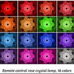 Rose Crystal Touch Lamp - 16 Colours Lamp with Remote TheQuirkyQuest